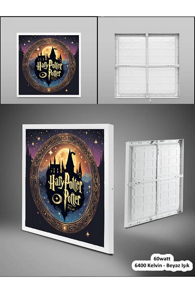 Gökyüzü Panel Harry Potter Chandelier Children's Room - Led 60X60 Square, 60Watt Lighting, Ceiling Lamp, Modern Design