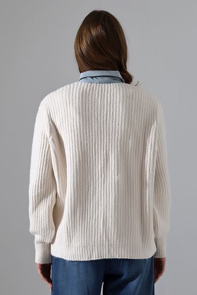 Butik Beyza Cămașă din tricot cu garnitură din denim