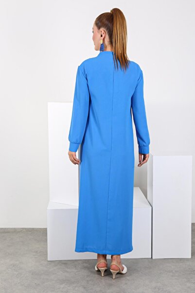 Puane Kadın Fermuar Ve Cep Detay Helsinki Elbise Puane 12514 BLUE