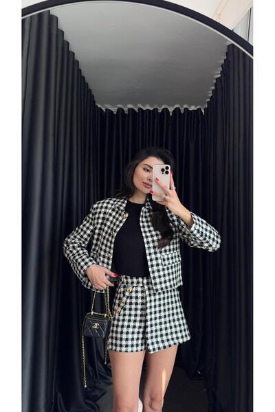 HAZELANNA Gold Düğmeli Kazayağı Şort Etek