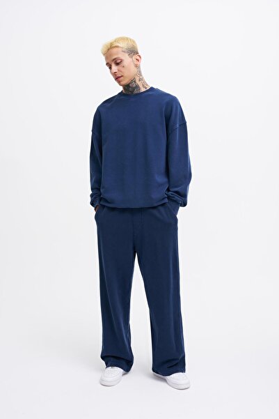 Machinist Ανδρικό πλενόμενο Basic φαρδύ μπλε ναυτικό παντελόνι