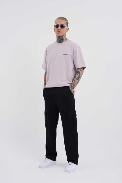 Machinist Ανδρικό φαρδύ μαύρο παντελόνι Cargo Pocket Relaxed