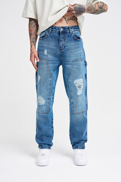 Machinist Blugi pentru bărbați - Pantaloni cu tăietură lejeră