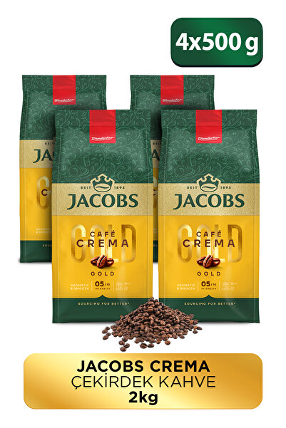Jacobs Cafe Crema Çekirdek Kahve 500gr X 4 Adet