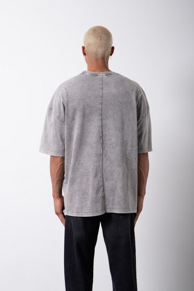 Machinist Чоловіча бавовняна футболка оверсайз екрю з принтом Rısıng Mode