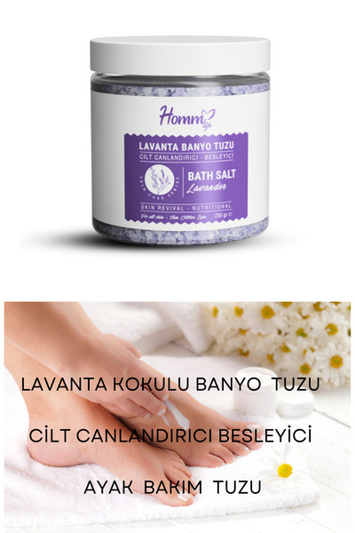 Homm Bitkisel Lavanta kokulu cilt canlandırıcı besleyici ayak bakım tuzu banyo tuzu homm life bitkisel