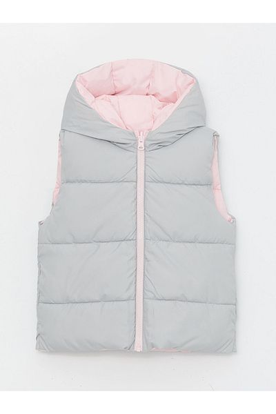LC Waikiki LCW Kids Girl's Hooded Puffer Vest - Double Sided