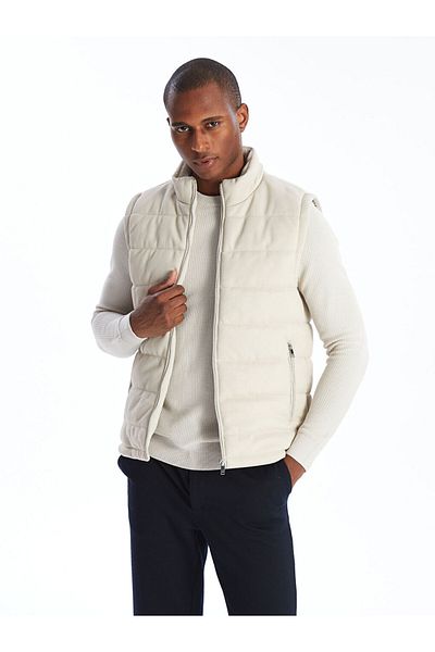 LC Waikiki Men's Slim Fit Puffer Vest - Stand Collar