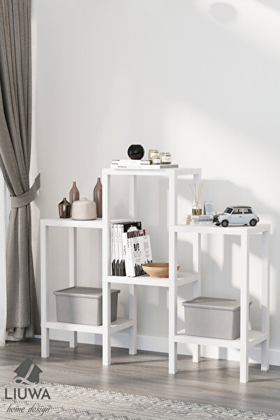 LIUWA LIUBEG 6 Ahşap Görünümlü Bölmeli saksılık,kitaplık,düzenleyici