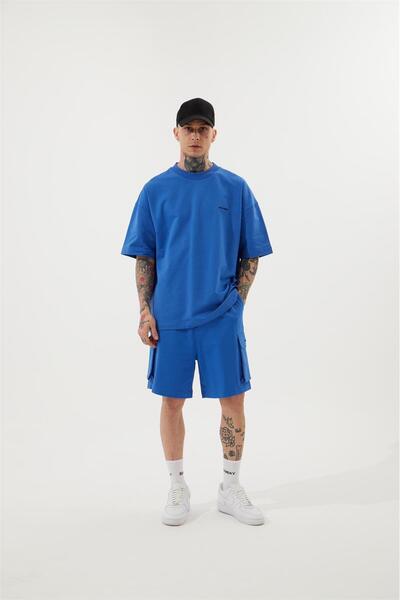 Machinist Ανδρικό σορτς Cargo Basic Oversize γαλάζιο