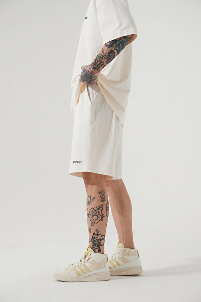 Machinist Ανδρικό σορτς Basic oversized Λευκό με τσέπες
