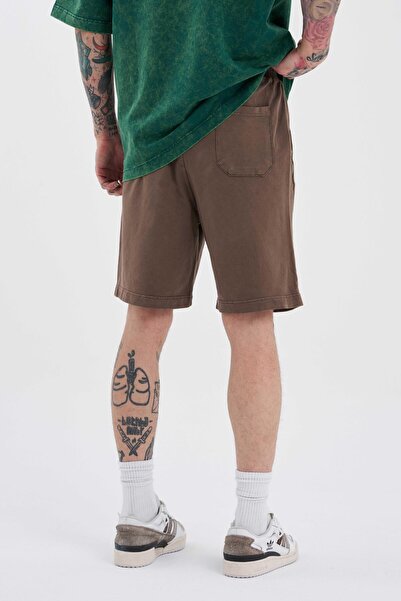 Machinist Ανδρικό πολυτελές Basic Washed Relaxed καφέ σορτς