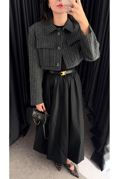 HAZELANNA Black Balloon Skirt