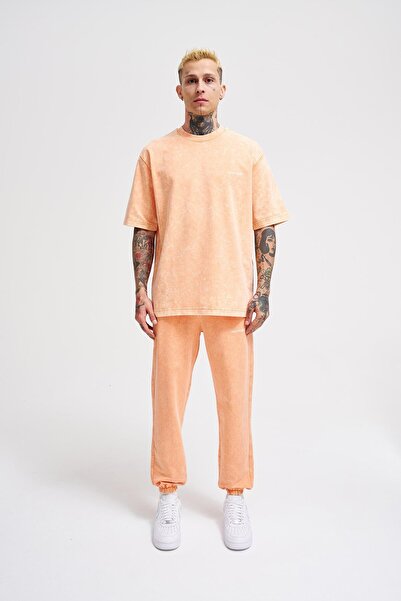 Machinist УНІСЕКС YIKAMALI РОЗСЛАБЛЕНА БАЗОВА ФУТБОЛКА - ОРАНЖЕВА В ПЛЯМКИ