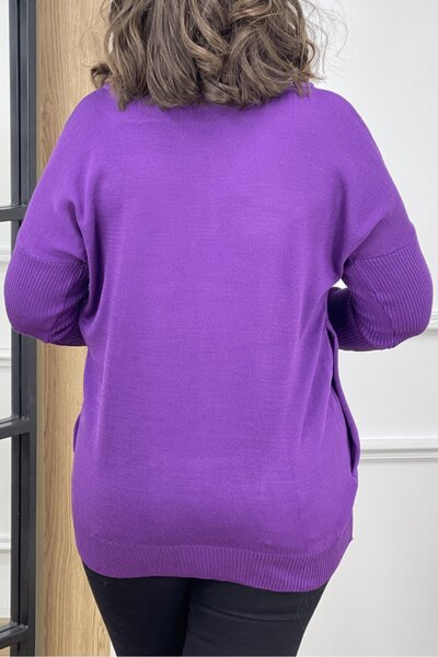 citycenterfashion Pulover de tricotaj cu buzunar cu guler Degaje pentru femei Cty-cnd-11369