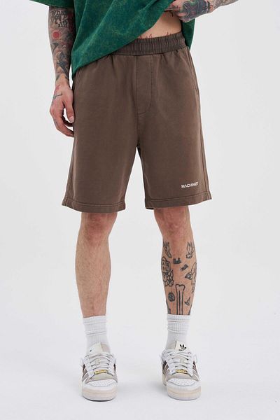 Machinist Ανδρικό πολυτελές Basic Washed Relaxed καφέ σορτς