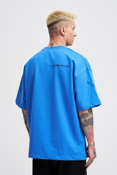 Machinist Ανδρικό μπλουζάκι Machinist Label oversized μπλε
