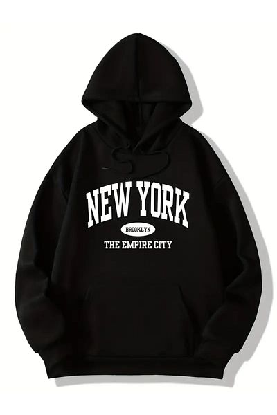 Karatopak Hanorac oversize unisex cu glugă cu imprimeu New York The Empire City