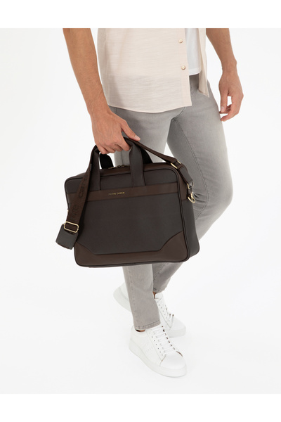 Pierre Cardin Men's Brown Briefcase 50296022-Vr029