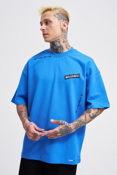 Machinist Ανδρικό μπλουζάκι Machinist Label oversized μπλε