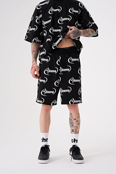 Machinist Ανδρικό σορτς Nope με τύπωμα Relaxed σε μαύρο χρώμα