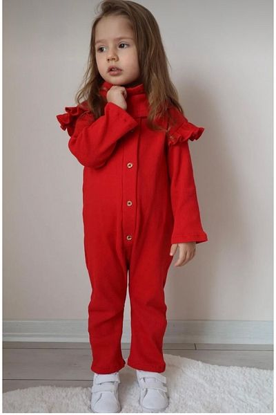 Tinypeople Girl's Red Jumpsuit and Hat Set