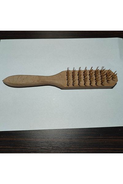 hagiki Hagici Wooden Handle Sari Steel Wire Brush - Dirty and Rusty Surfaces for Cleaning