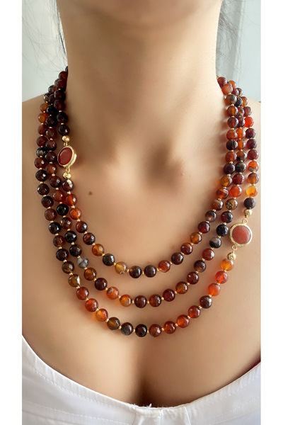 Takkı by Handan Akik taşı tasarım kolye.