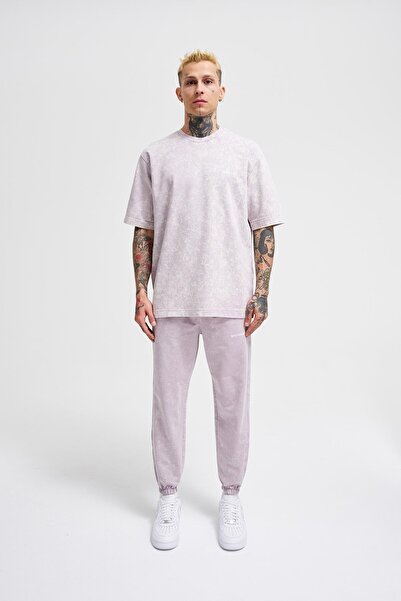 Machinist Μπλουζάκι UNISEX Washed Relaxed Basic - Περλέ γκρι στίγματα