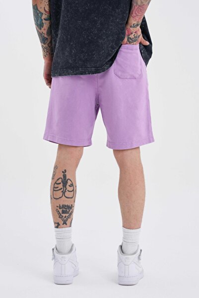 Machinist Men's Luxury Basic Washed Relaxed Lilac Shorts