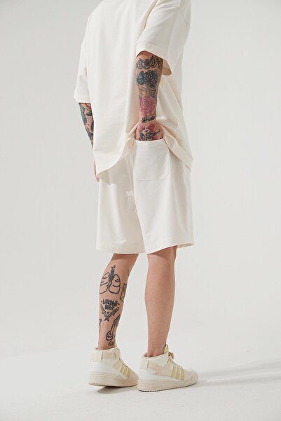 Machinist Ανδρικό σορτς Basic oversized Λευκό με τσέπες