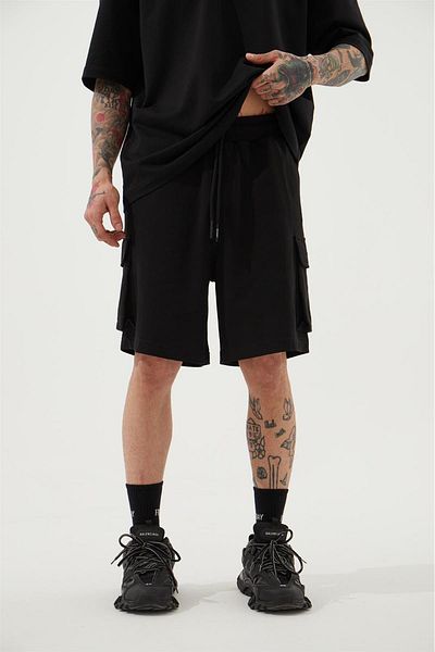 Machinist Ανδρικό σορτς Cargo Basic Oversize μαύρο