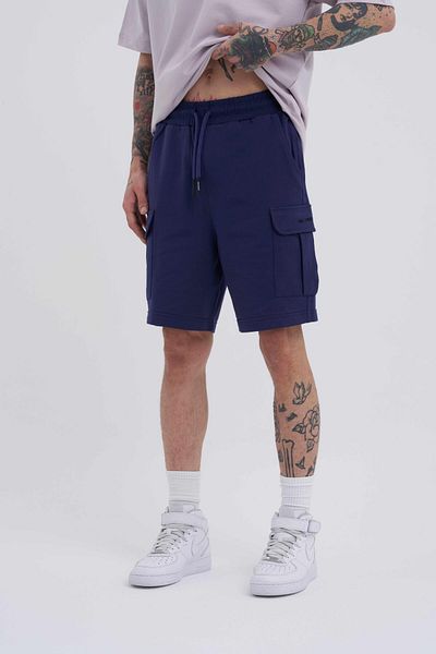 Machinist Ανδρικό σορτς Cargo Basic Relaxed Navy Blue με τσέπες