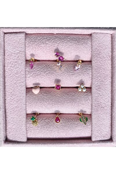 noqre Gold 925 Ayar Gümüş Tragus Kıkırdak Küpe