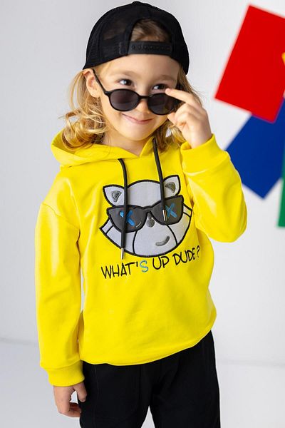 Zeyland Boy's Hooded Sweatshirt - Cat Embroidered