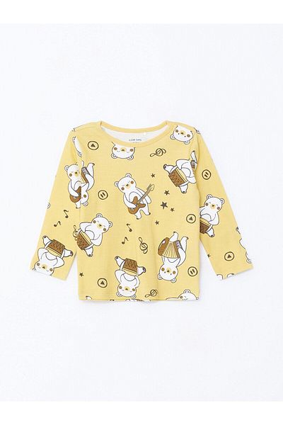 LC Waikiki Lcw Kids Potištěná sada chlapeckého pyžama Crew Neck
