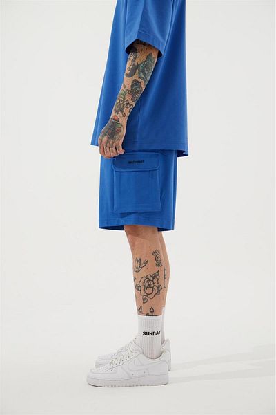 Machinist Ανδρικό σορτς Cargo Basic Oversize γαλάζιο
