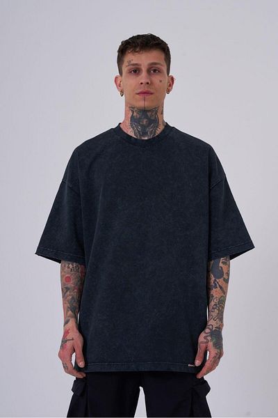 Machinist Men's Oversize Asphalt Spotted T-Shirt - Washable Hidden Patch