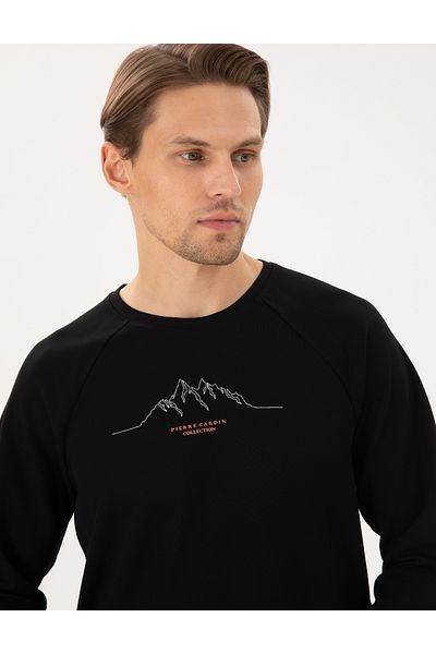 Pierre Cardin Черен суитшърт с нормална кройка 50290611-VR046
