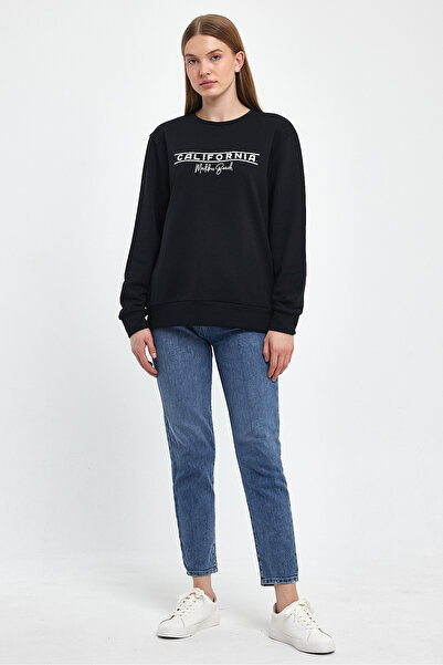 Superlife Γυναικείο φούτερ με λαιμόκοψη με άνετη εφαρμογή 3 κλωστών, χοντρό καλιφόρνιαν εμπριμέ φούτερ SPR24SWK32