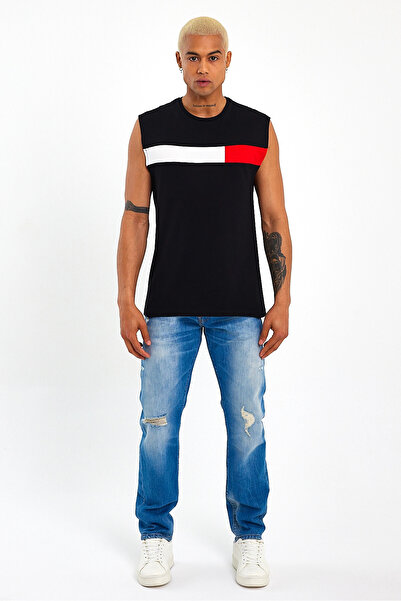 Superlife Ανδρικό μπλουζάκι με λαιμόκοψη Superlife Regular Fit Garnili SPR23AT346