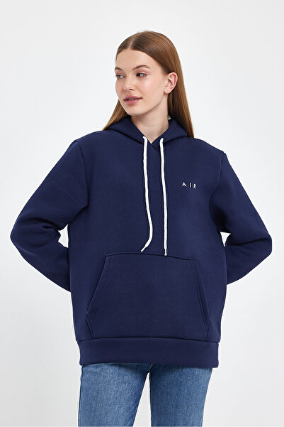 Superlife Γυναικείο φούτερ με κουκούλα, άνετο και άνετο, με φλις εσωτερικά, 3 κλωστές, κεντημένο με αέρα, φούτερ spr24swK07