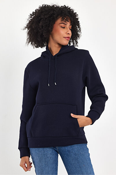 Superlife Γυναικεία φούτερ με κουκούλα άνετη εφαρμογή Fleece 3 κλωστών spr24swk55