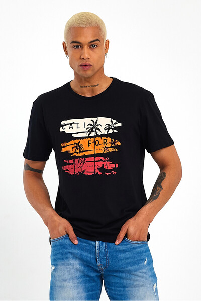 Superlife Ανδρικό μπλουζάκι με λαιμόκοψη Superlife με στάμπα SPR23ts302