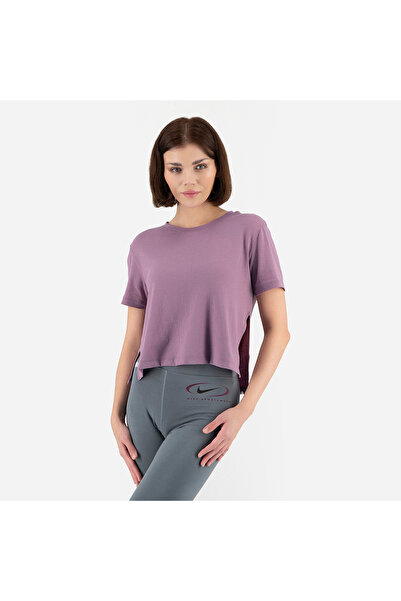 Nike Yoga Dri-FIT Short Sleeve Top Lila Kadın T-shirt