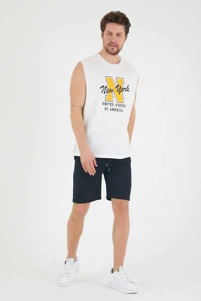 Superlife Ανδρικό T-shirt με λαιμόκοψη με κανονική εφαρμογή N εμπριμέ Spr22ts117