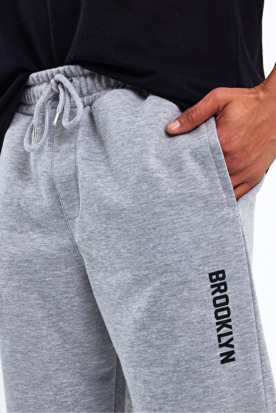 Superlife Ανδρικό παντελόνι με κανονική/κανονική εφαρμογή από καουτσούκ με στάμπα Brooklyn City 24EA205