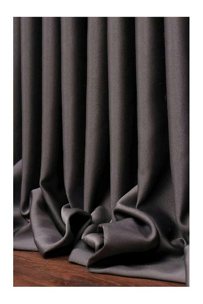 Karasi Yiğit Curtain Anthracite Color Extrafor Gathered Blackaut (PATTERN) Background Curtain