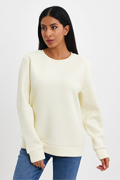 Superlife Γυναικείο φούτερ με λαιμόκοψη ποδηλατικού τύπου, άνετο και χοντρό, με 3 σκέλη εσωτερικά με φλις SPR24SWK36