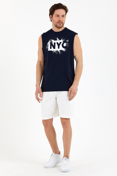 Superlife Суперлайф Чоловічий велосипедний комір Regular Fit NYC Принт на футболці SPR22TS124
